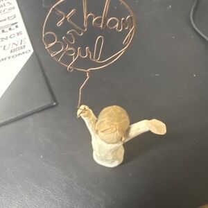 Willow Tree Birthday Girl Figurine with Wire Balloon by Susan Lordi